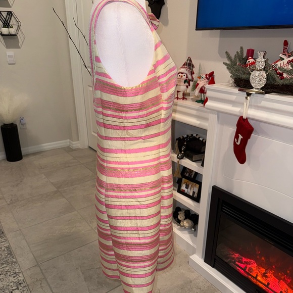 Lilly Pulitzer Pink and Cream Striped Dress Size 8 - Picture 3 of 8